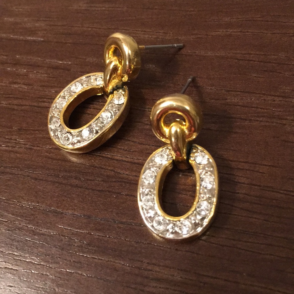 💎SALE💎 gold and diamond circle stud earrings